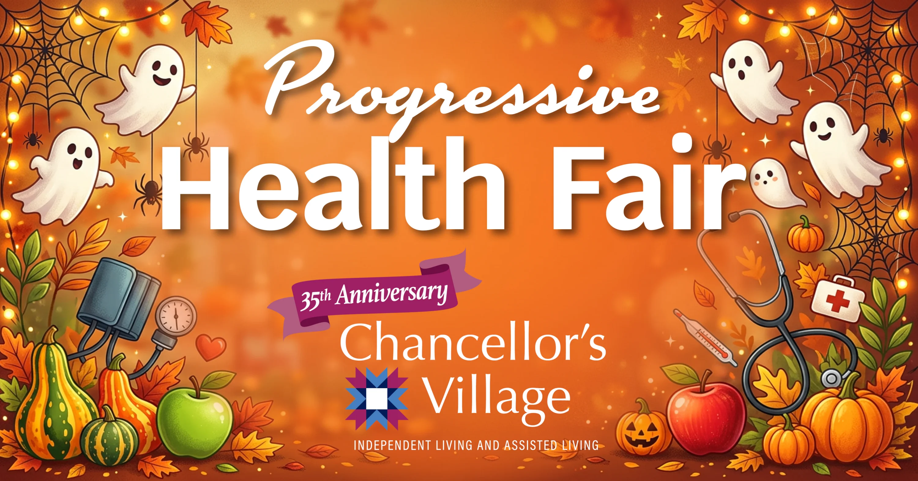 Halloween-themed Frightening Health Fair flyer for Chancellor’s Village